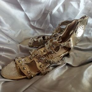 Sam Edelman Gold Gladiator Sandals 7.5